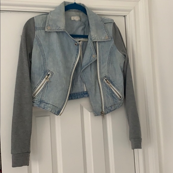 Jean/ sweater crop jacket - Picture 1 of 3